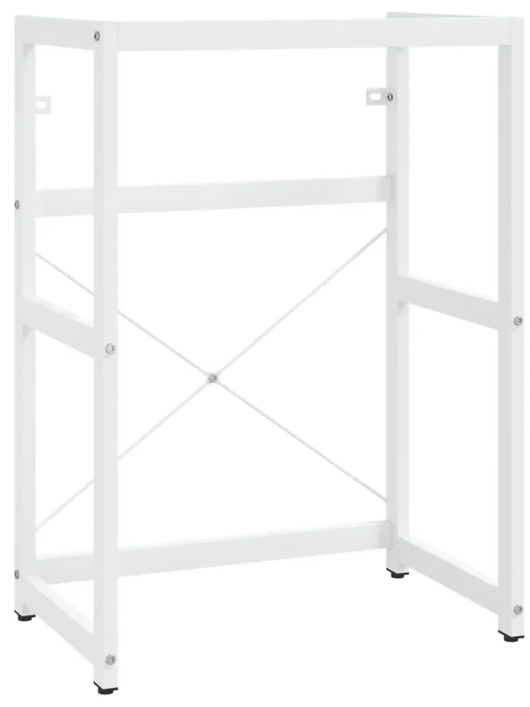 338497 vidaXL Cadru chiuvetă de baie, alb, 59x38x83 cm, fier