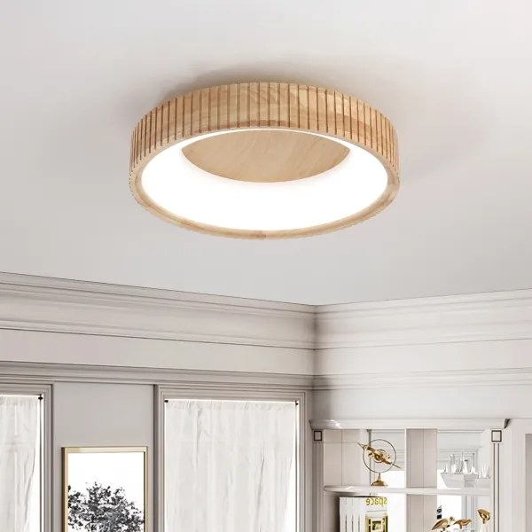 Brilagi - Plafonieră LED FALCON WOOD MODERN, 30W, 230V, Ø45 cm, corp din lemn