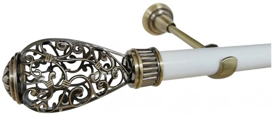 Galerie simpla fara inele ABOVE /25 - alb/aur antic (Alege marime: 180 cm)