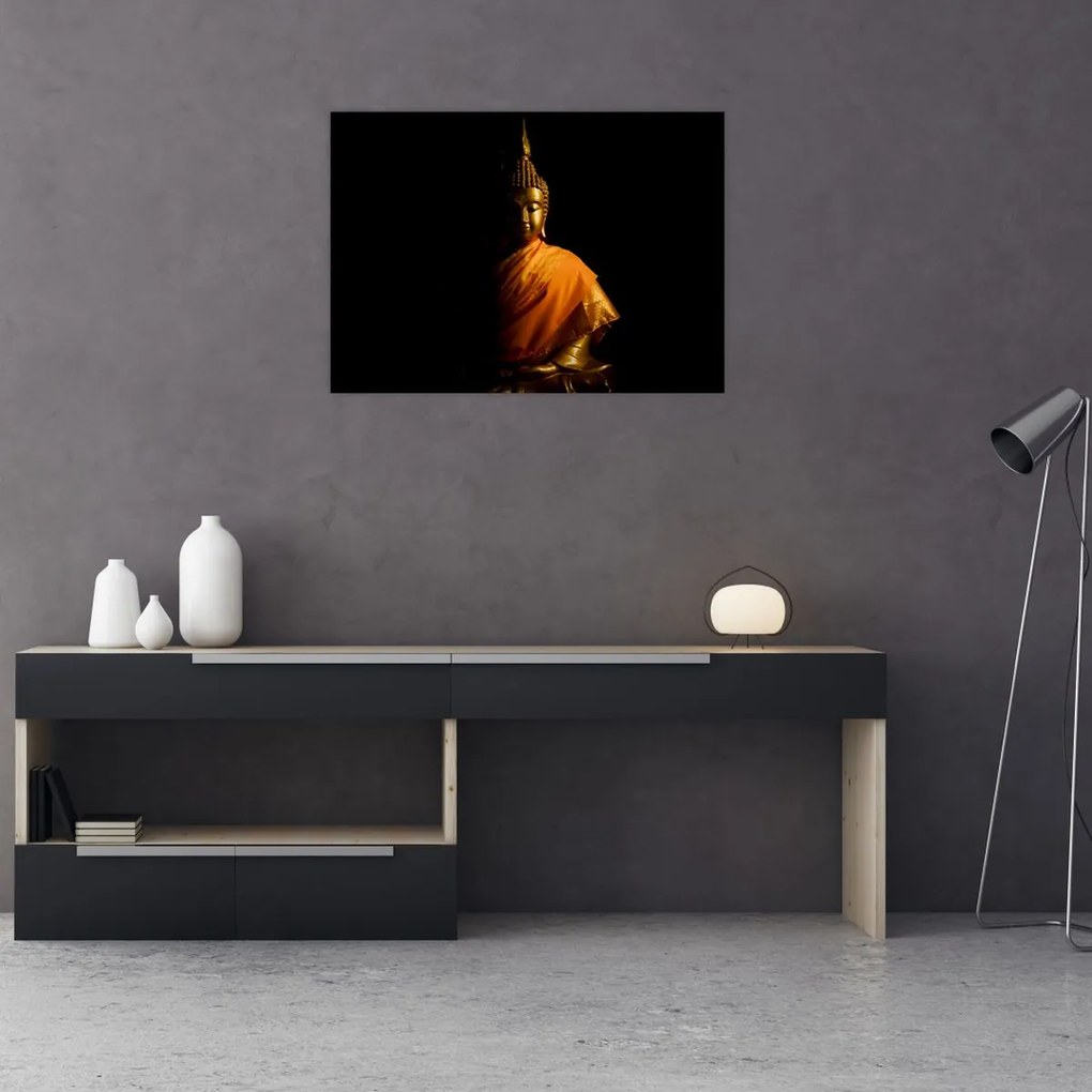 Tablou - Statuia lui Buddha de aur (70x50 cm)