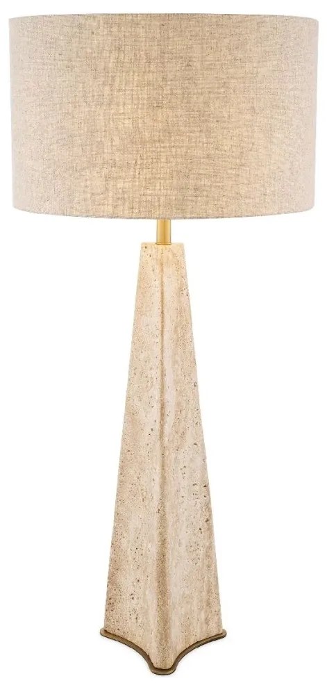 Veioza, Lampa de masa LUX cu baza din travertin Benson