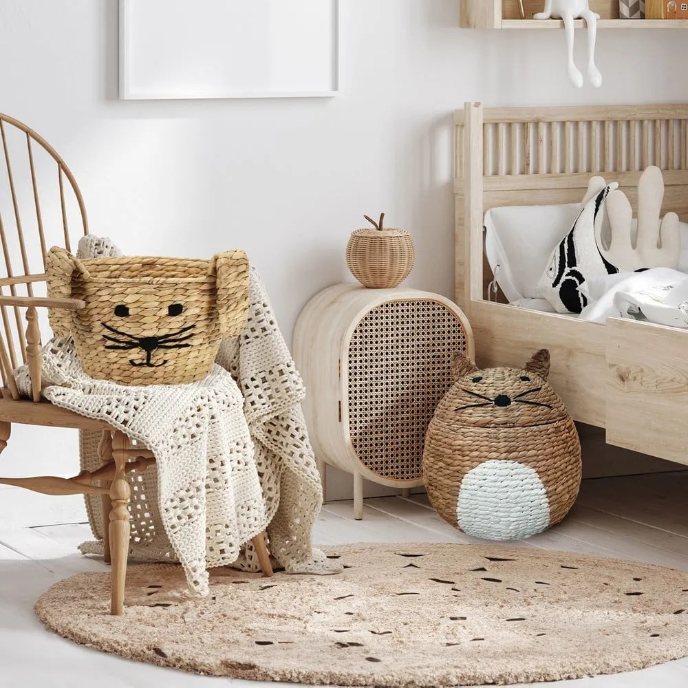 Coș de jucării pentru copii în culoare naturală din zambilă de apă ø 40x43 cm Cat – Compactor