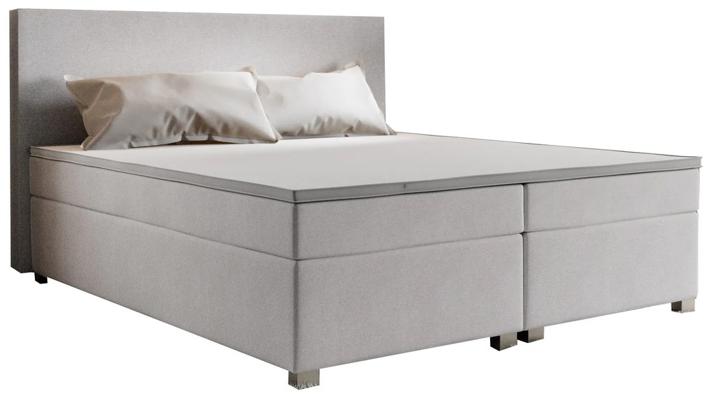 Pat matrimonial Boxspring 160 cm Simon Comfort (bej) (cu saltea, fără sp. depozitare). 1056324
