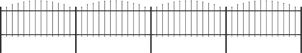 vidaXL Gard de grădină cu vârf tip suliță din oțel 714,5x75 cm, negru