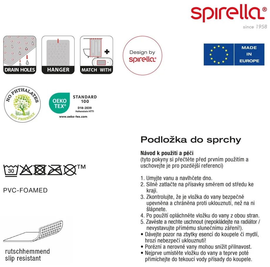 Protecție antiderapantă pentru duș 55x55 cm Bang – Spirella