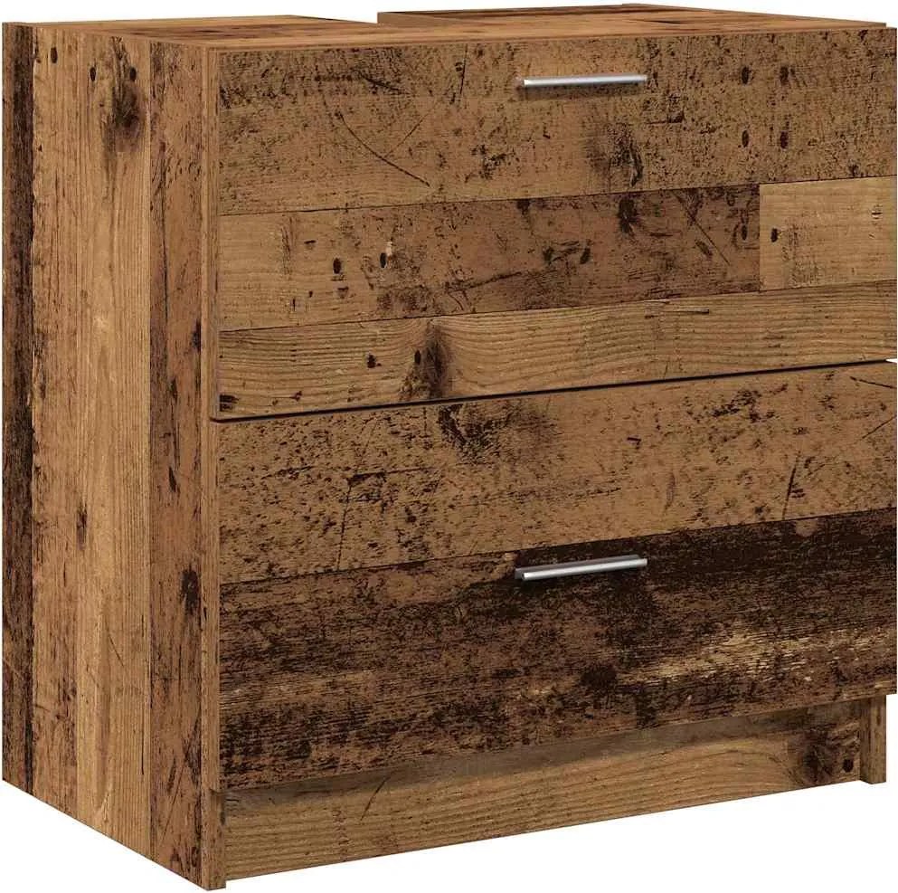 vidaXL Dulap de Baie cu raft Lemn Vechi 59 x 37 x 59 cm Lemn compozit