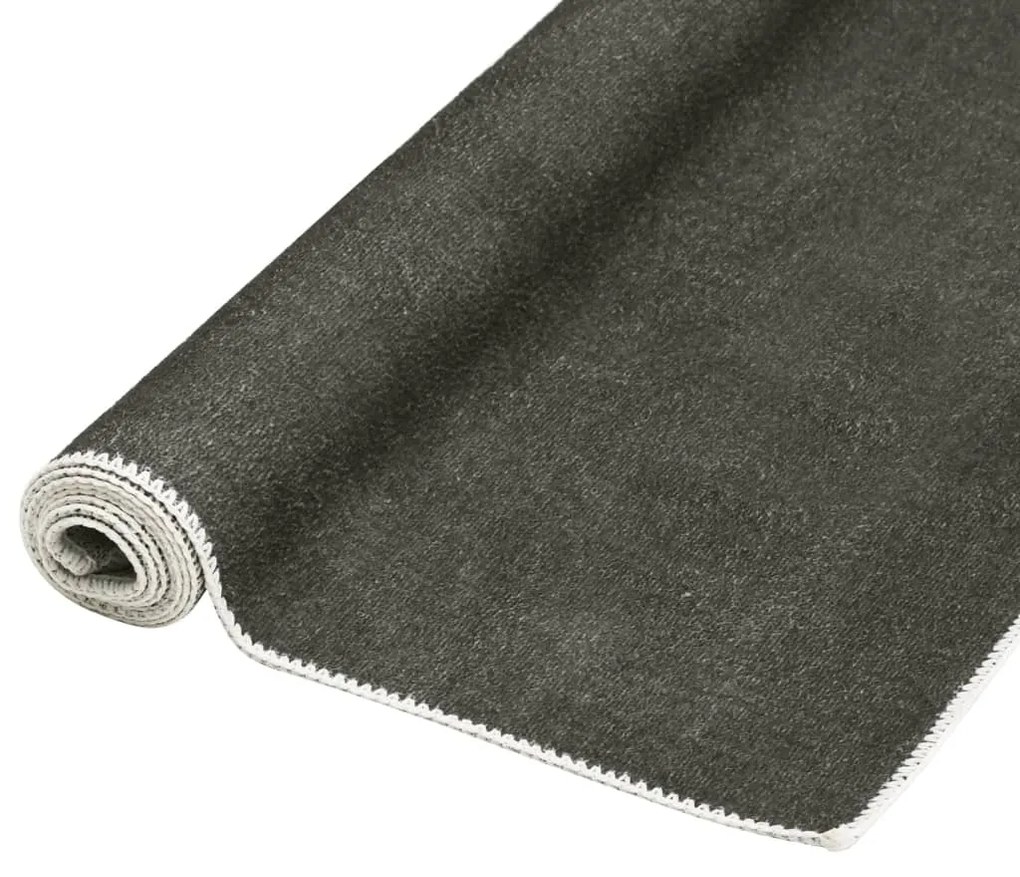 Covor lavabil pliabil, gri taupe, 120x170 cm, poliester Gri taupe, 120 x 170 cm