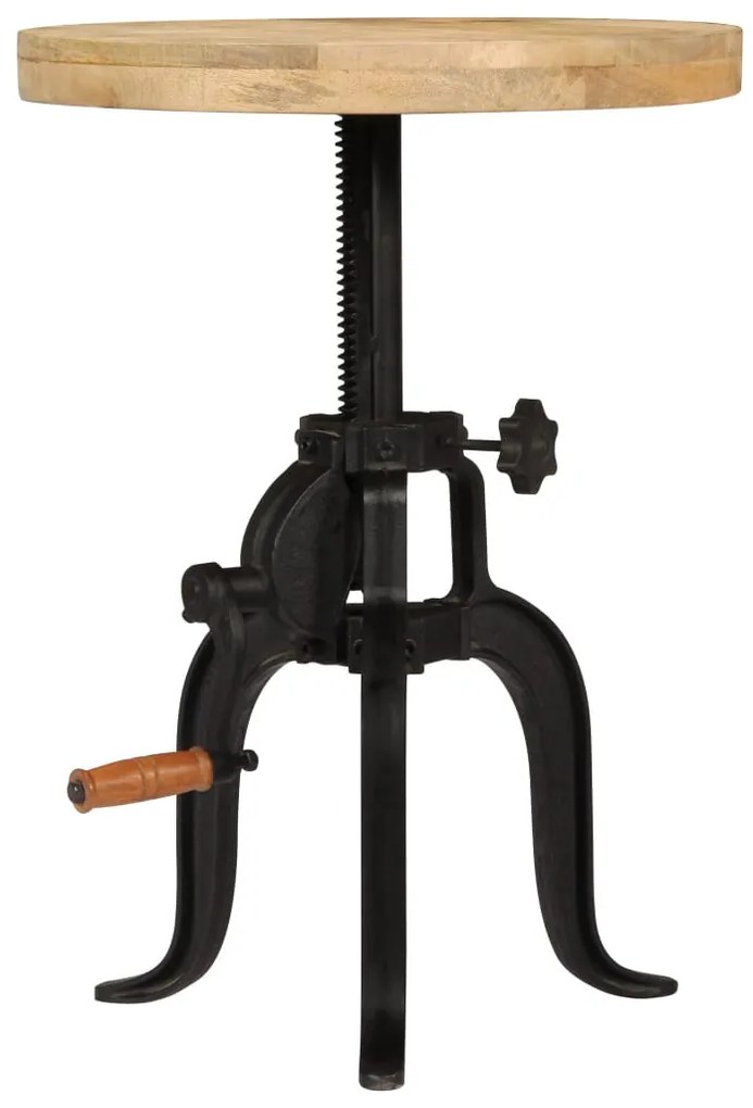 247587 vidaXL Masă laterală, 45x (45-62) cm, lemn masiv de mango și fontă