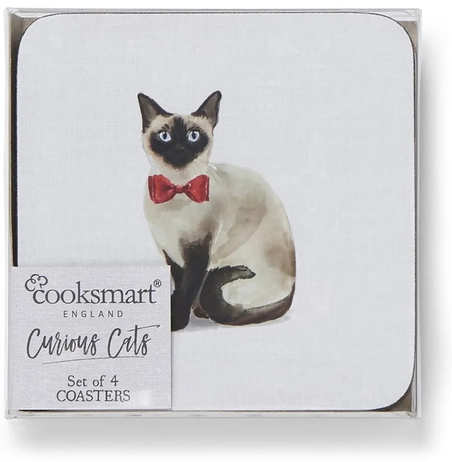Set cu suporturi farfurii și coasters 8 buc. Curious Cats – Cooksmart ®