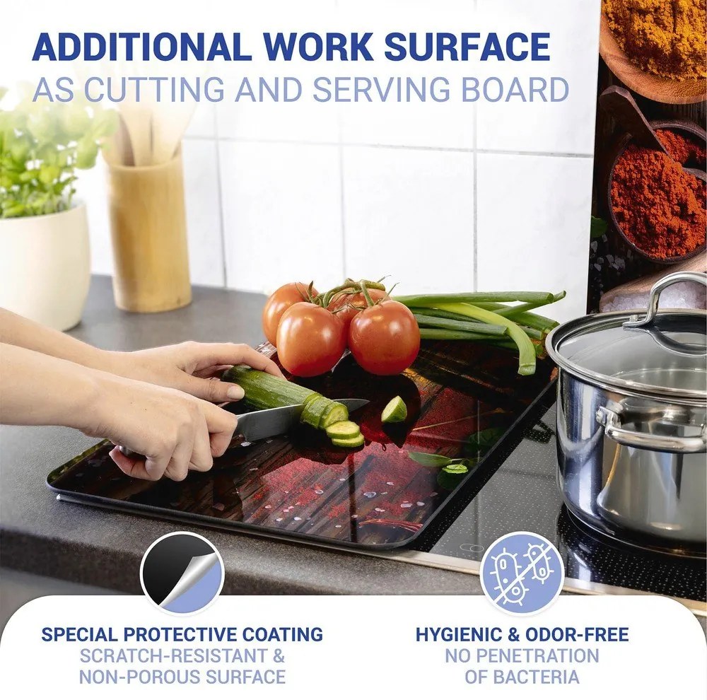 Set 2 protecții din sticlă pentru aragaz Wenko Spices, 52 x 30 cm