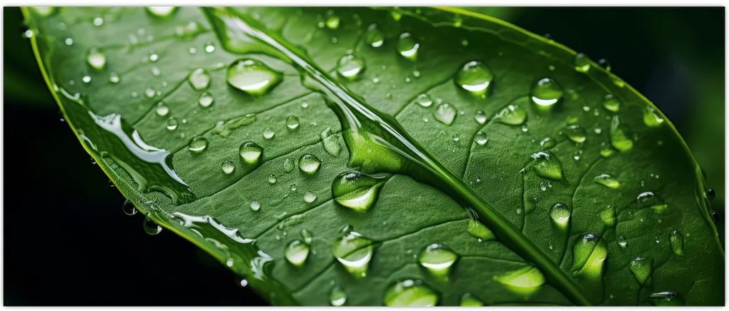 Tablou - Frunză după ploaie (120x50 cm)