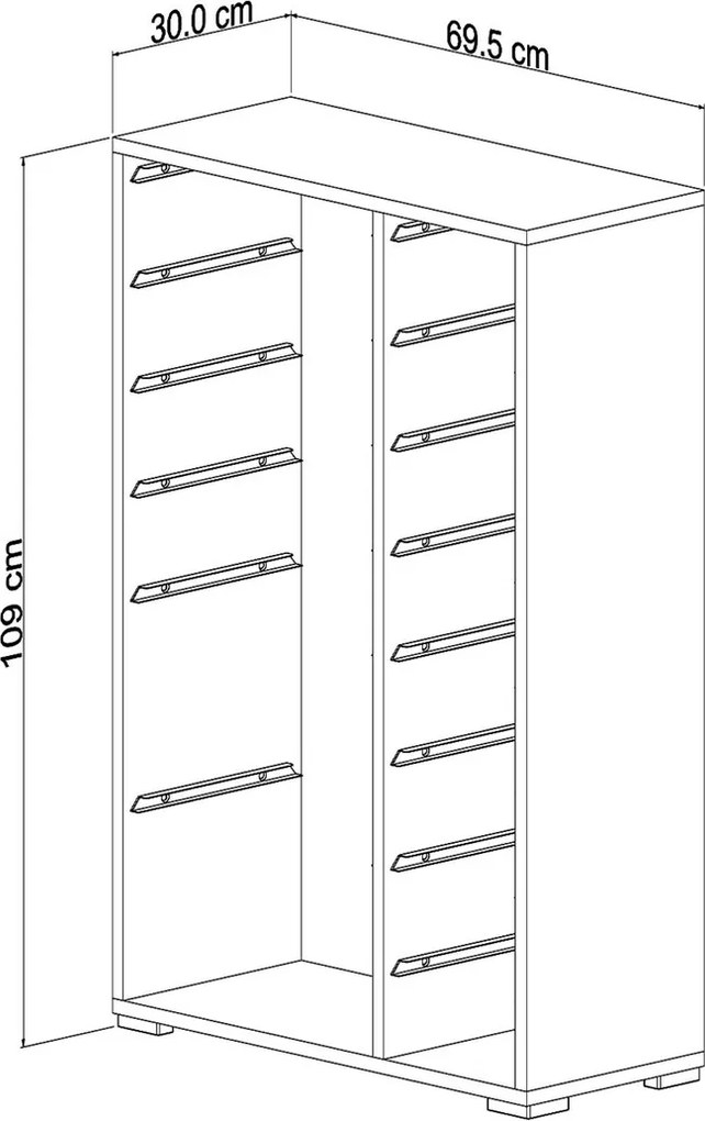 Dulap multifunctional, Hanah Home, Rine 2D4K8U, 69.5x109x30 cm, Alb/Roz