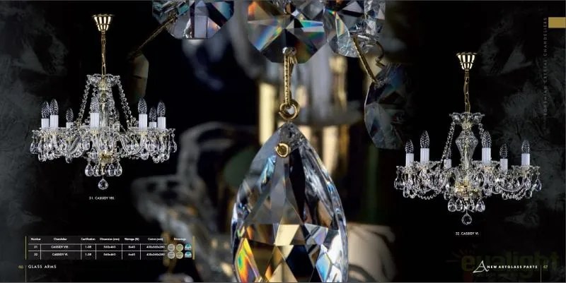 Candelabru 6 brate Cristal Bohemia Exclusive CASSIDY VI.
