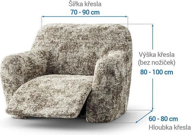 Gaico Huse bielastice MARMO bej fotoliu de relaxare (l. 70 - 90 cm)