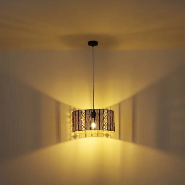 Lustră pe cablu Globo 15450H ABINY 1xE27/60W/230V auriu/negru