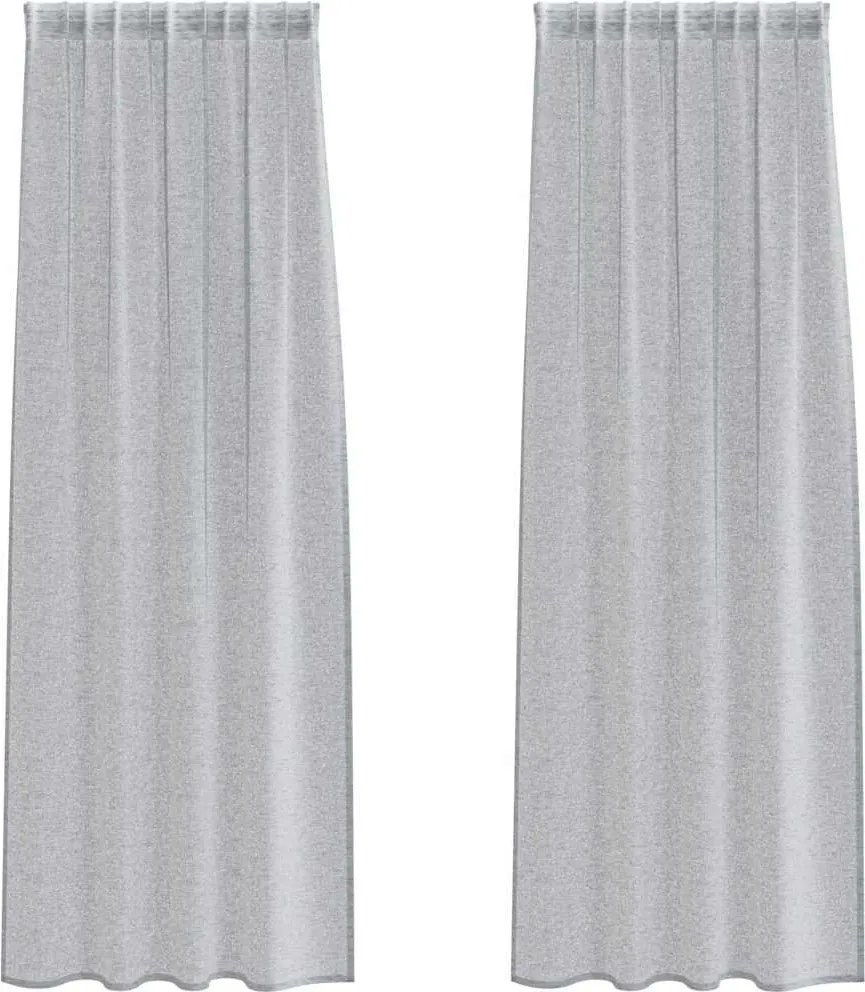 vidaXL Cortină din Voile 2 pcs Gri închis 245 x 140 cm Poliester