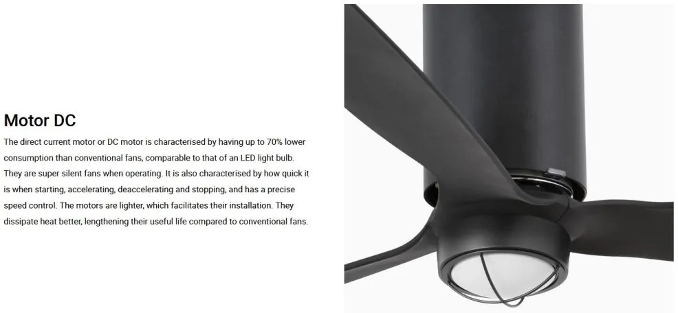 Lustra cu Ventilator si telecomanda MINI TUBE M LED negru mat