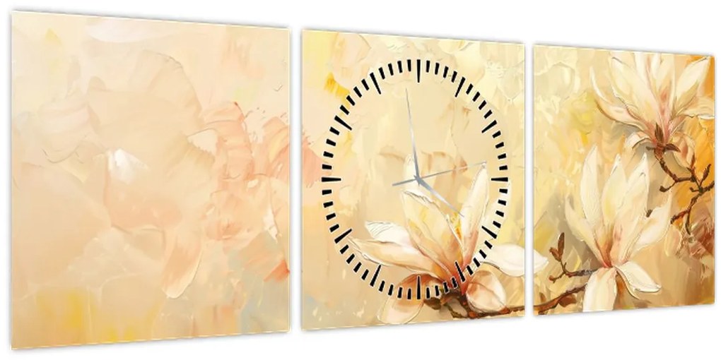 Tablou - Flori (cu ceas) (90x30 cm)