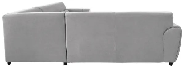 Colțar extensibil în formă de L cu spațiu de depozitare VISEU, partea dreaptă, gri/alb