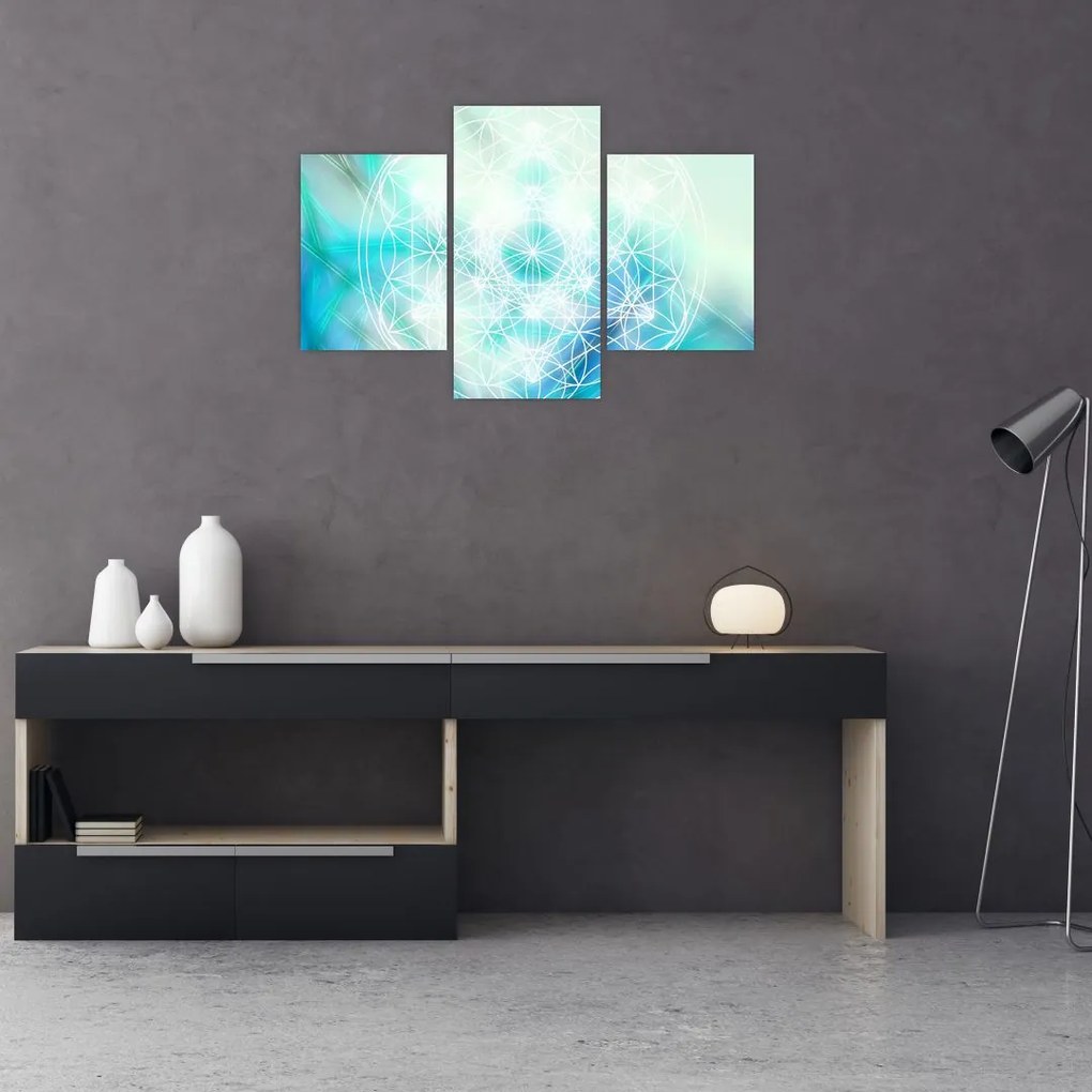 Tablou - Merkaba pe un fundal turcoaz (90x60 cm)