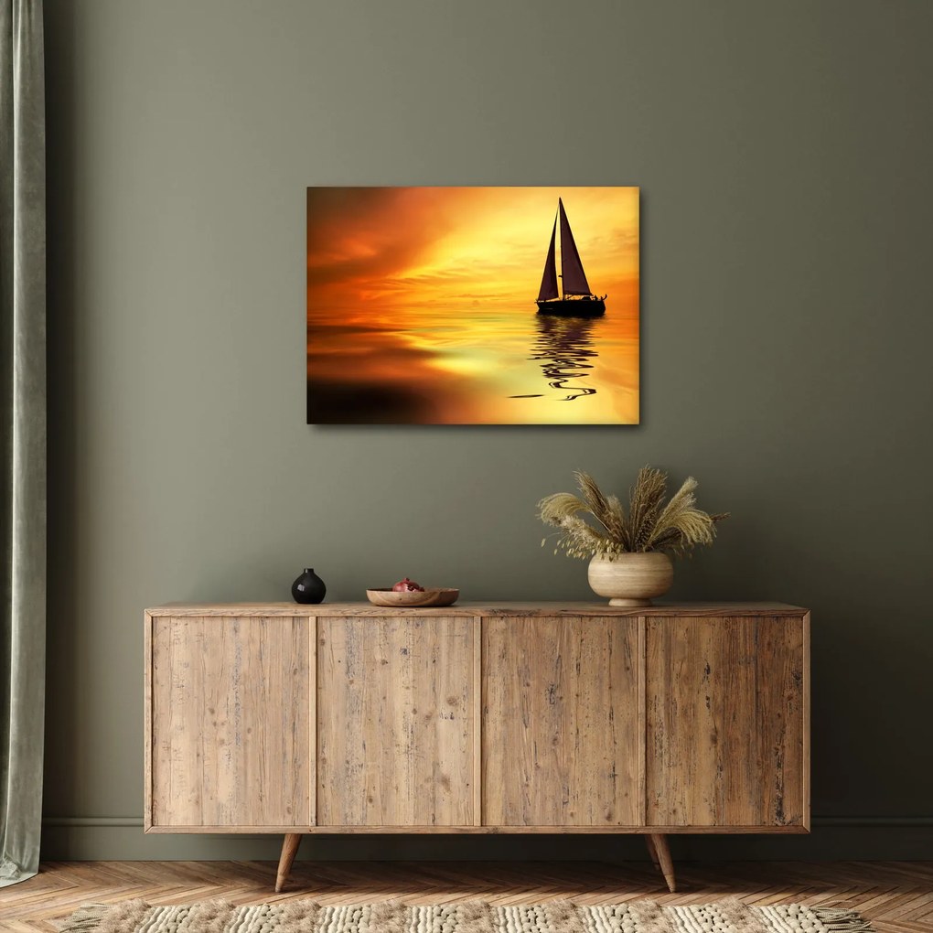 Tablou - Sailboat la apus de soare (70x50 cm)