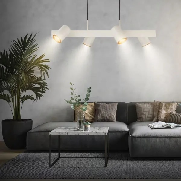 Briloner 4058044 - Candelabru suspendat pe cablu ERA 4xGU10/10W/230V, crem