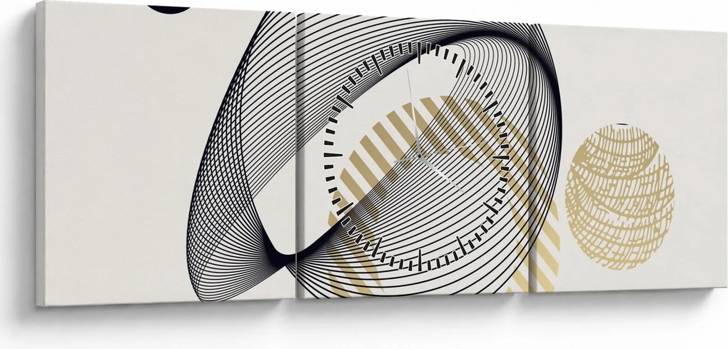 Tablou - Forme geometrice N⁰3 (cu ceas) (90x30 cm)