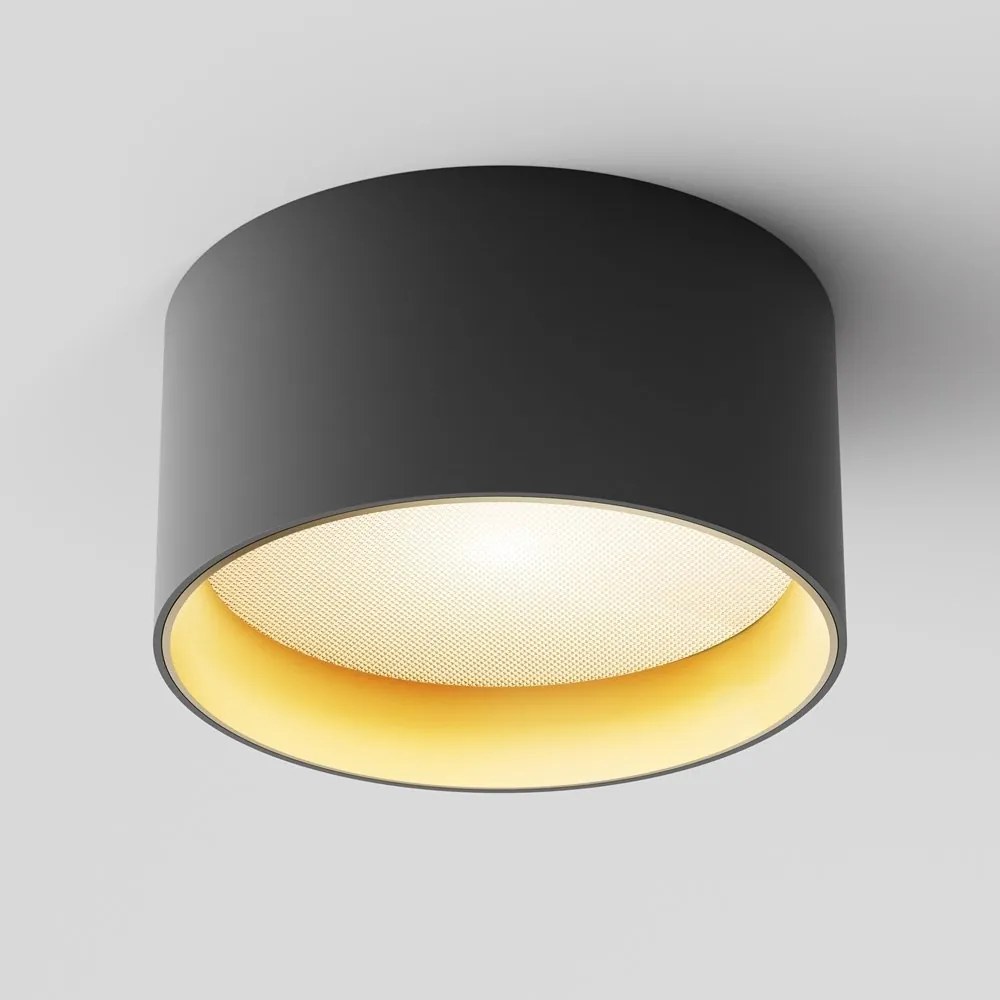 Spot LED aplicat design tehnic Vega D-14cm negru/auriu