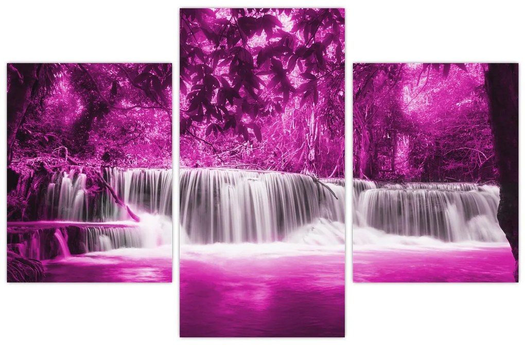 Tablou - Cascadă, violet (90x60 cm)