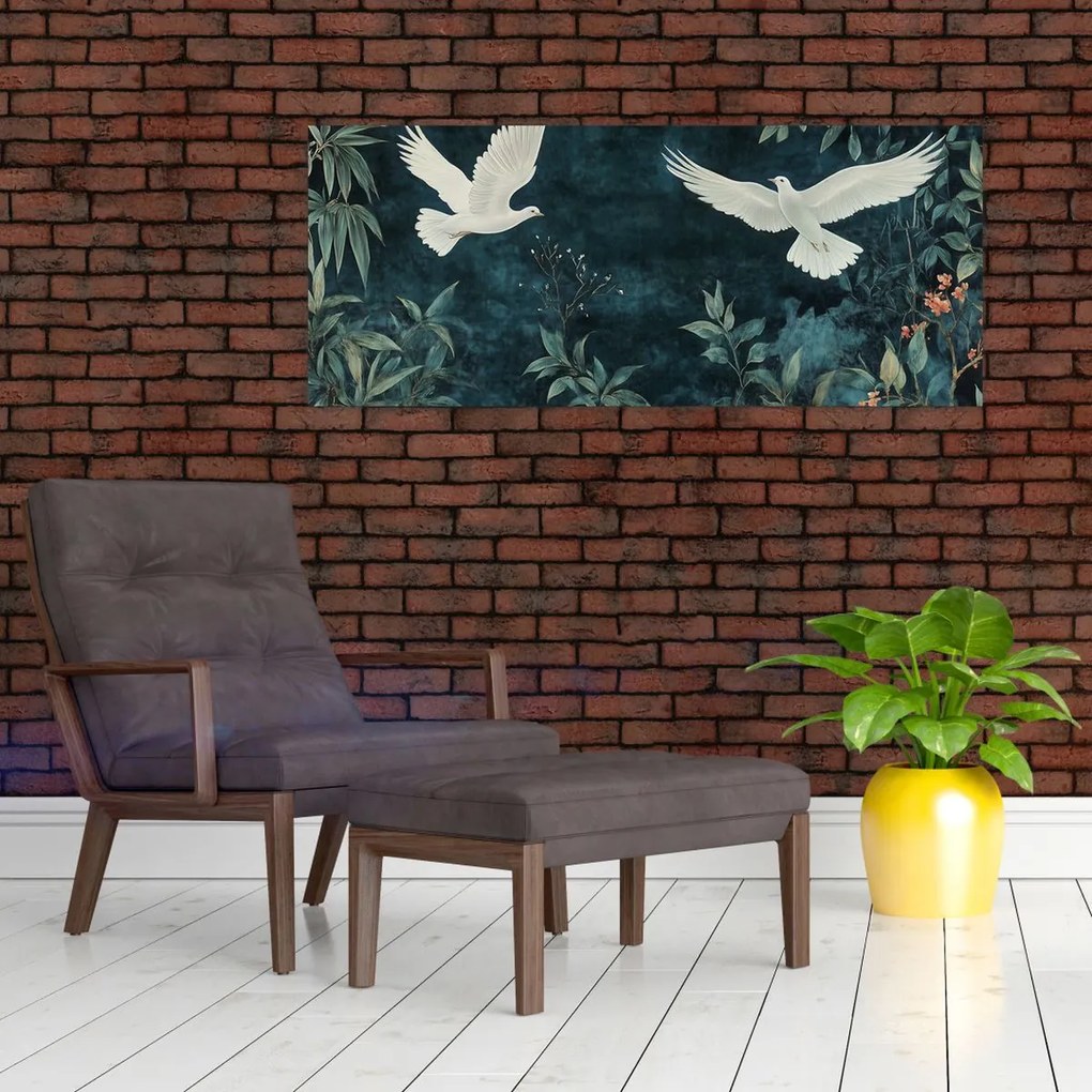 Tablou - Două porumbei (120x50 cm)