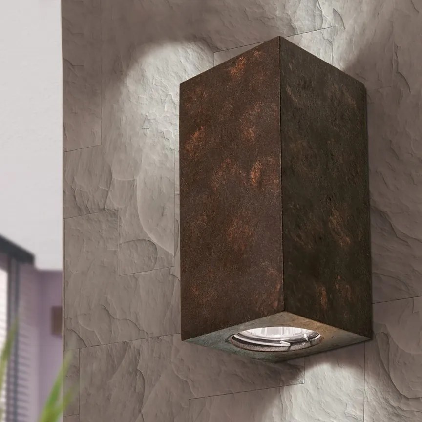 Aplica LED de perete design ambiental Cube 2 antique rustic