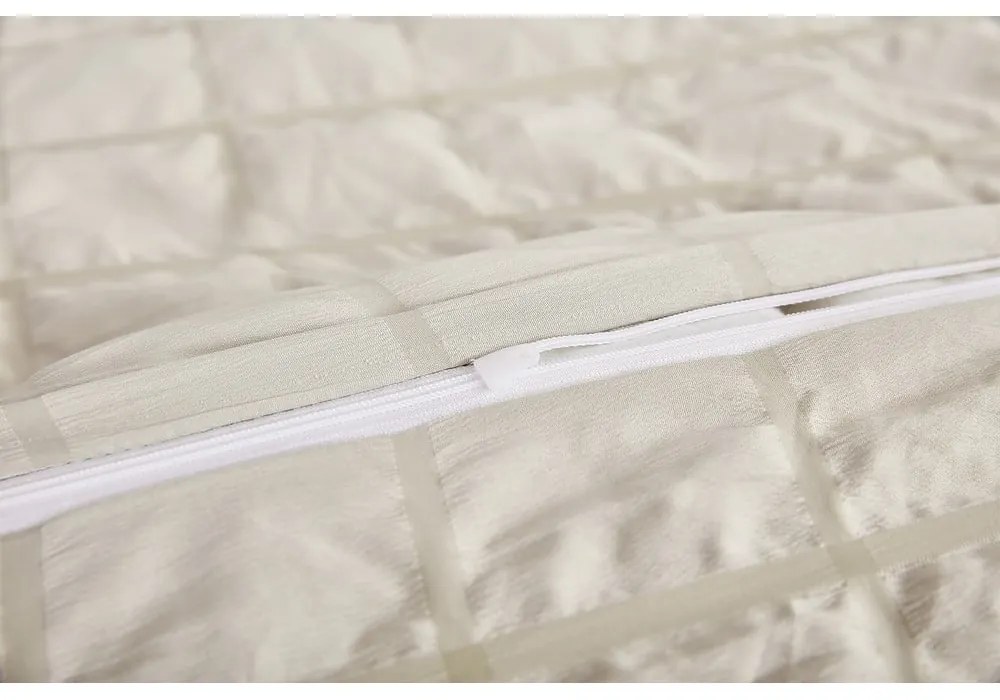 Lenjerie de pat bej din țesătură crep pentru pat de o persoană 140x200 cm Naomi – My House