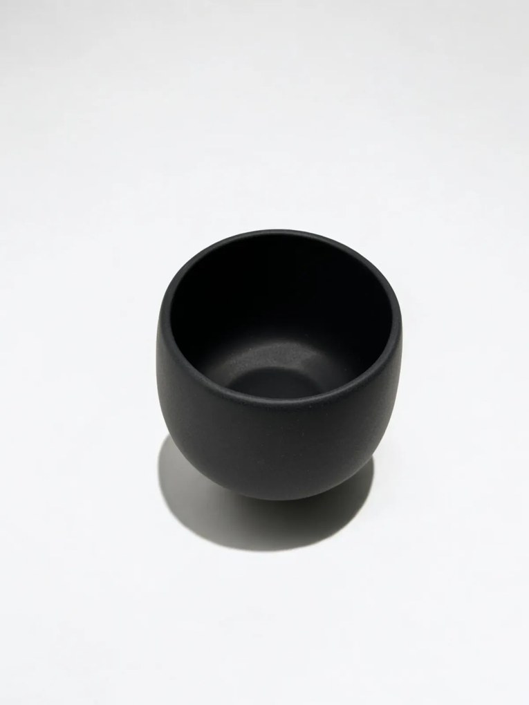 Set 2 Pahare Cafea NOVUM Vulcano Cappucino (Negru Carbon Mat 330ml) Flat White, Latte, Cappucino