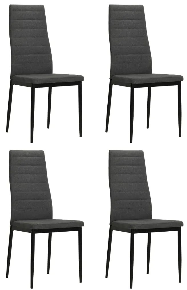 246180 vidaXL Scaune de bucătărie, 4 buc., gri închis, material textil