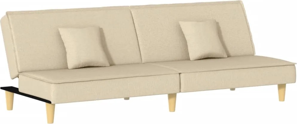vidaXL Canapea extensibilă, crem, material textil