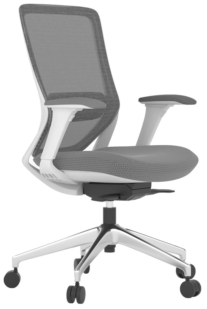 SCAUN ERGONOMIC COL, LIGHT GREY, CU BAZA ALUMINIU