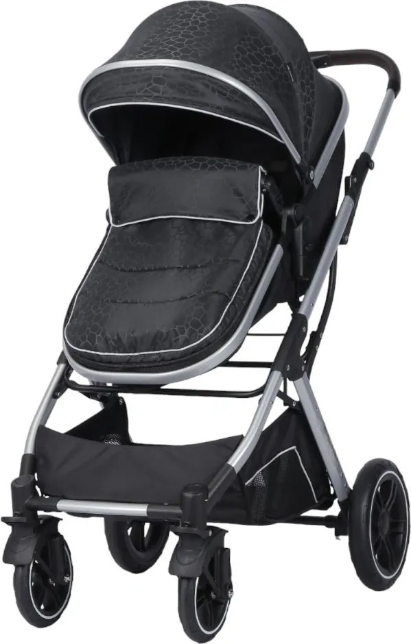 Carucior nou nascuti 3 in 1 NOVOKIDS™ H3100 series, Cu geanta bebe, Cadru Aluminiu, Amortizoare, Roti din cauciuc plin AVE, Landou, Scoica auto,
