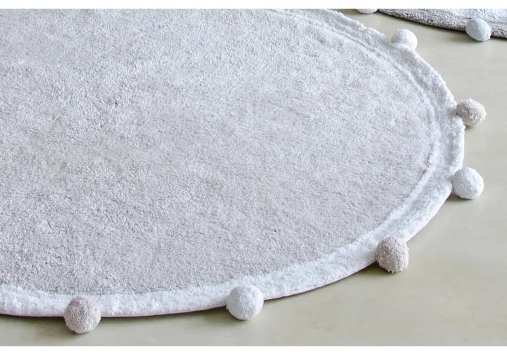 Covor pentru copii gri deschis lavabil/țesut manual din bumbac ø120 cm Bubbly – Lorena Canals