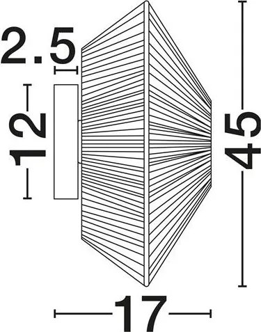 Aplica de perete cu design texturat ELVIO caramiziu 45cm