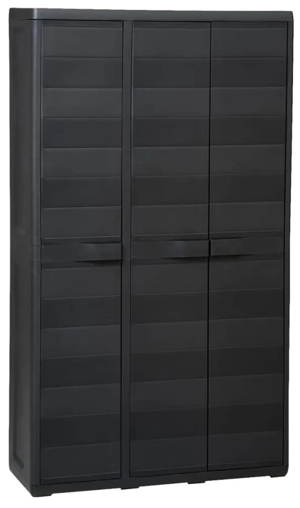 Dulap de depozitare pentru gradina, cu 4 rafturi, negru 1, 97 x 38 x 171 cm, Negru, Negru