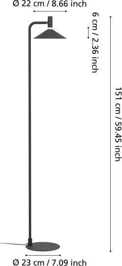 Eglo 902186 - Lampă de podea LED CONOMAVILLA-Z RGBW, dimabilă, 7,5W/230V, neagră
