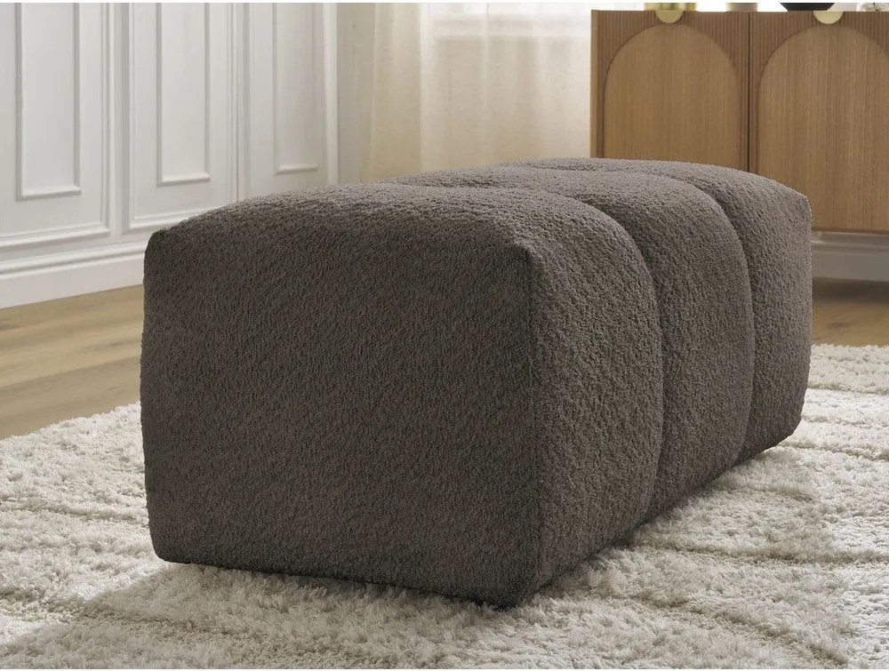 Taburet maro cu tapițerie din țesătură bouclé Roxelane – Bobochic Paris