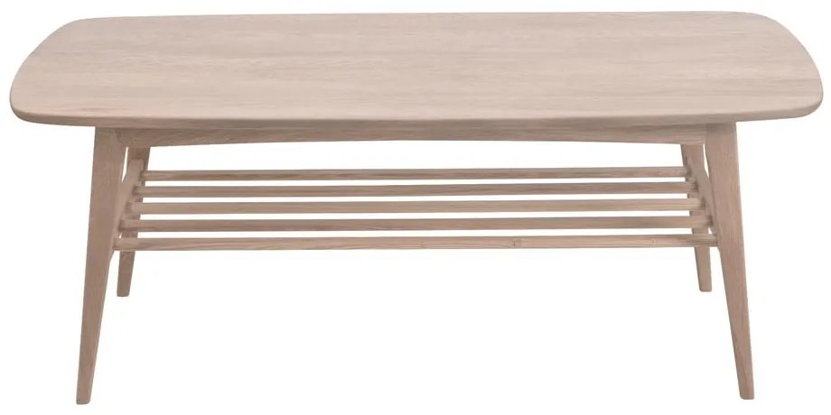 Masă de cafea cu baza din lemn de stejar Actona Woodstock, 120 x 60 cm