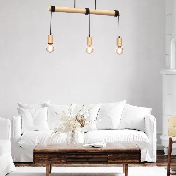 Lustră aplicată VIGA 3xE27/60W/230V lemn