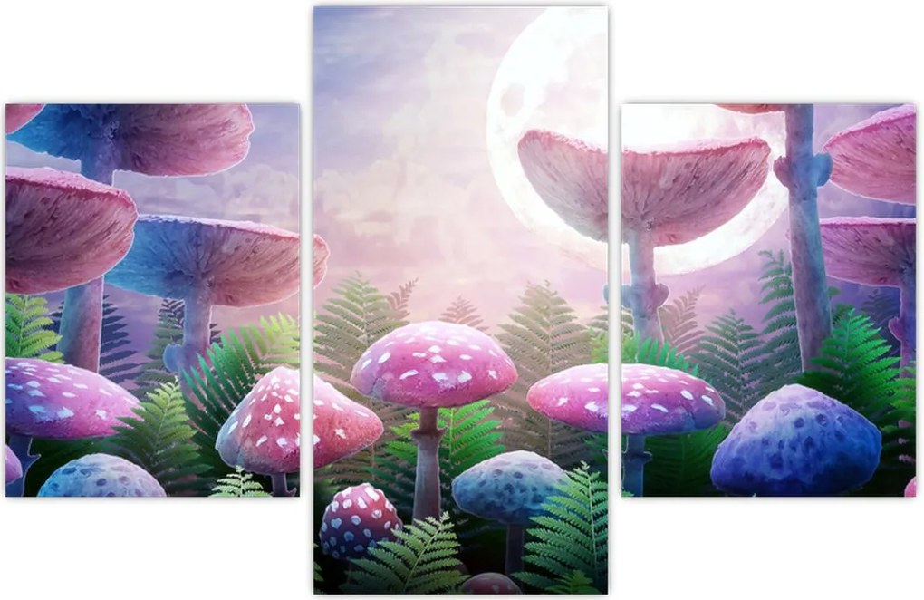 Tablou - Ciuperci sub lună plină (90x60 cm)