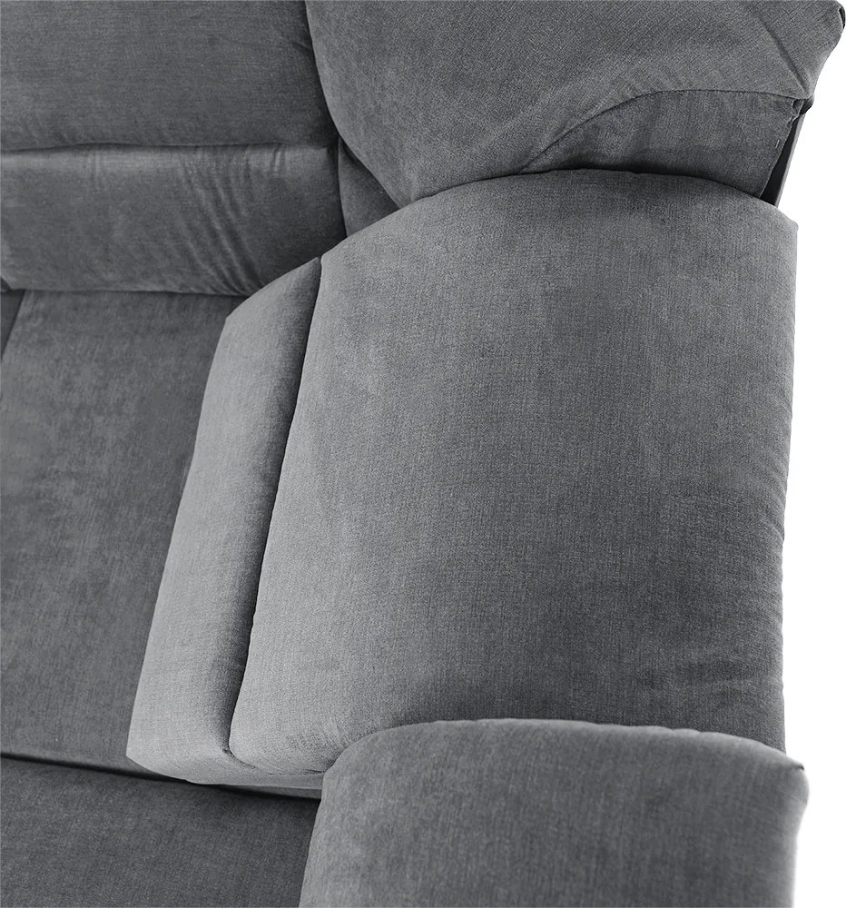 Colţar extensibil, material textil gri, model dreapta, SANTIAGO