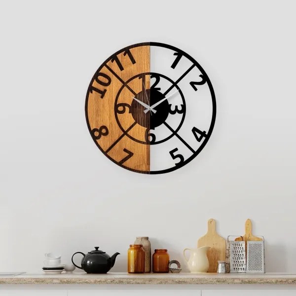 Ceas de perete d. 56 cm 1xAA lemn/metal