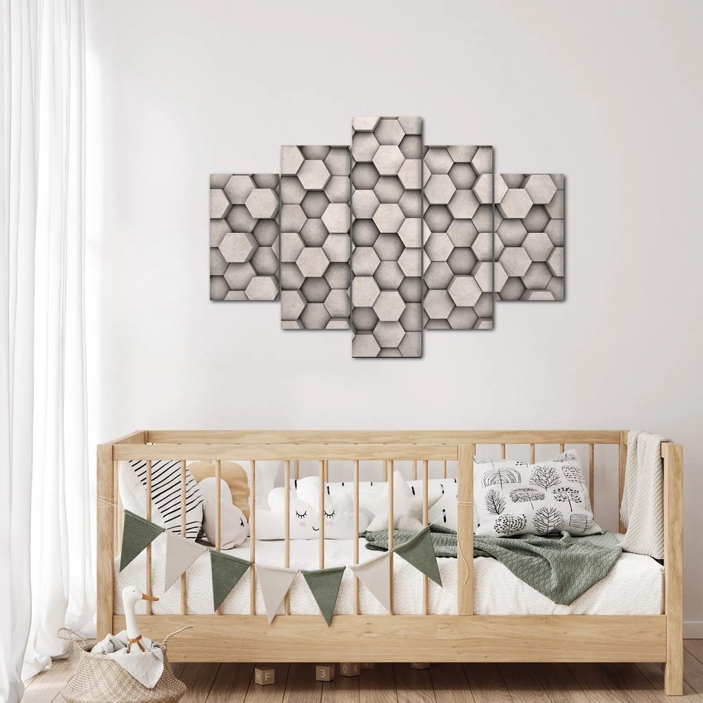 Tablou - Hexagoane design beton (150x105 cm)