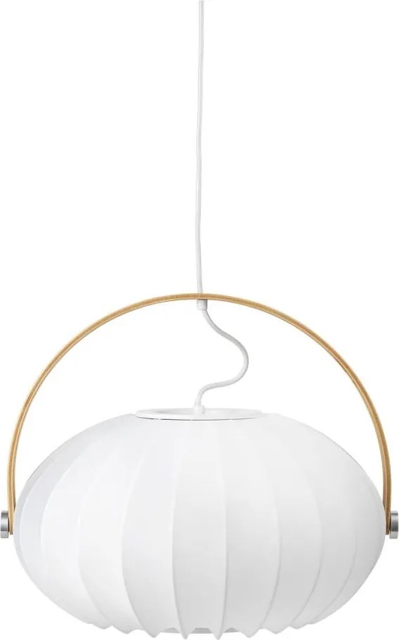 Halo Design 746347 - Lustru suspendat pe cablu DC, 1xE27/40W/230V, Ø 40 cm, alb/stejar