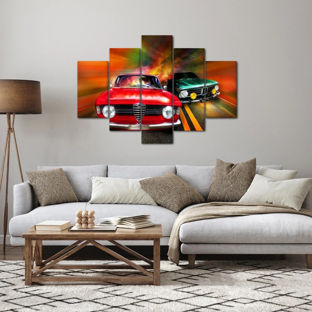 Tablou - Mașini de curse retro (150x105 cm)